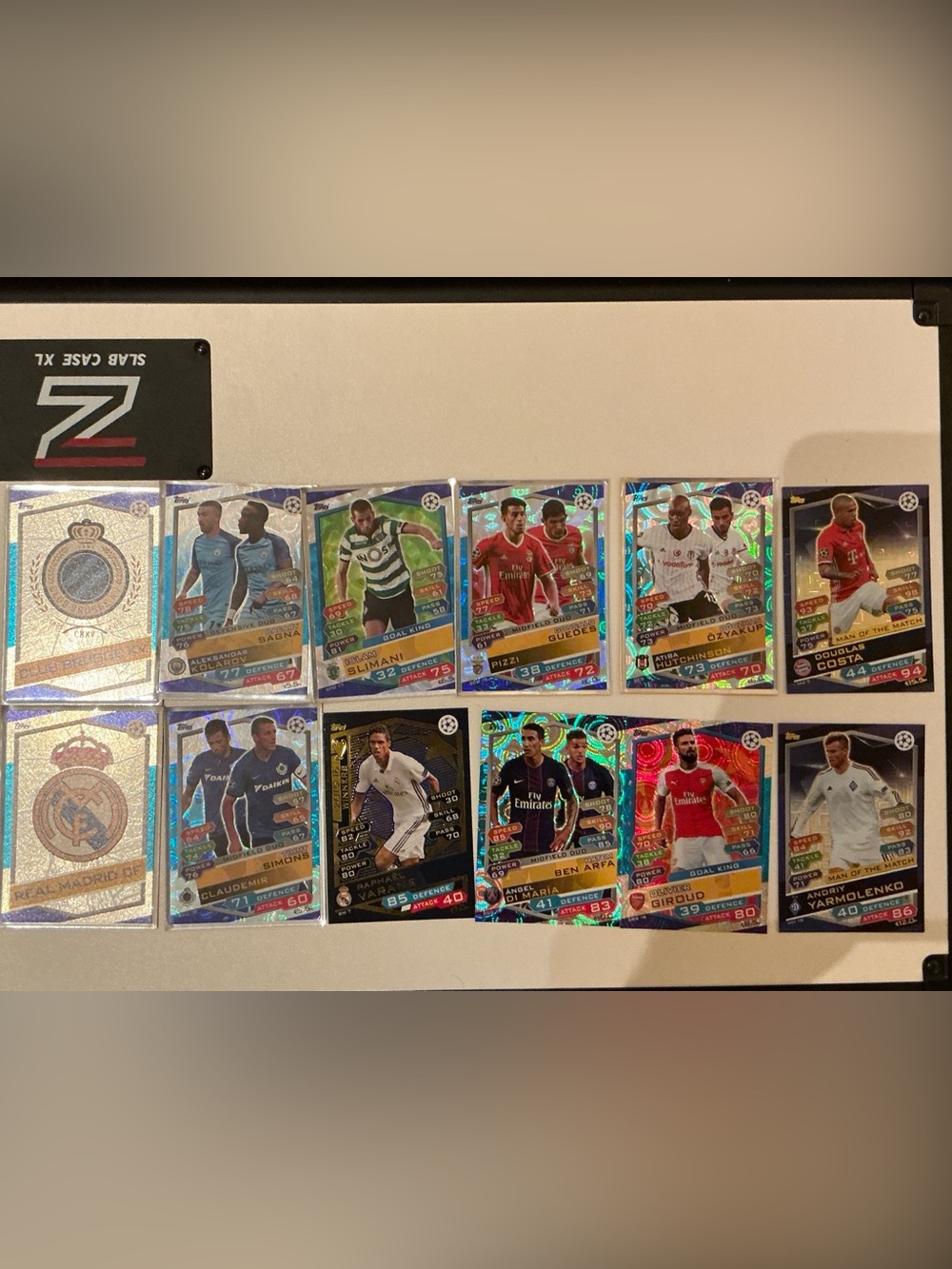 Topps Holographic Soccer Trading Cards — Blue, Green, Red Accents